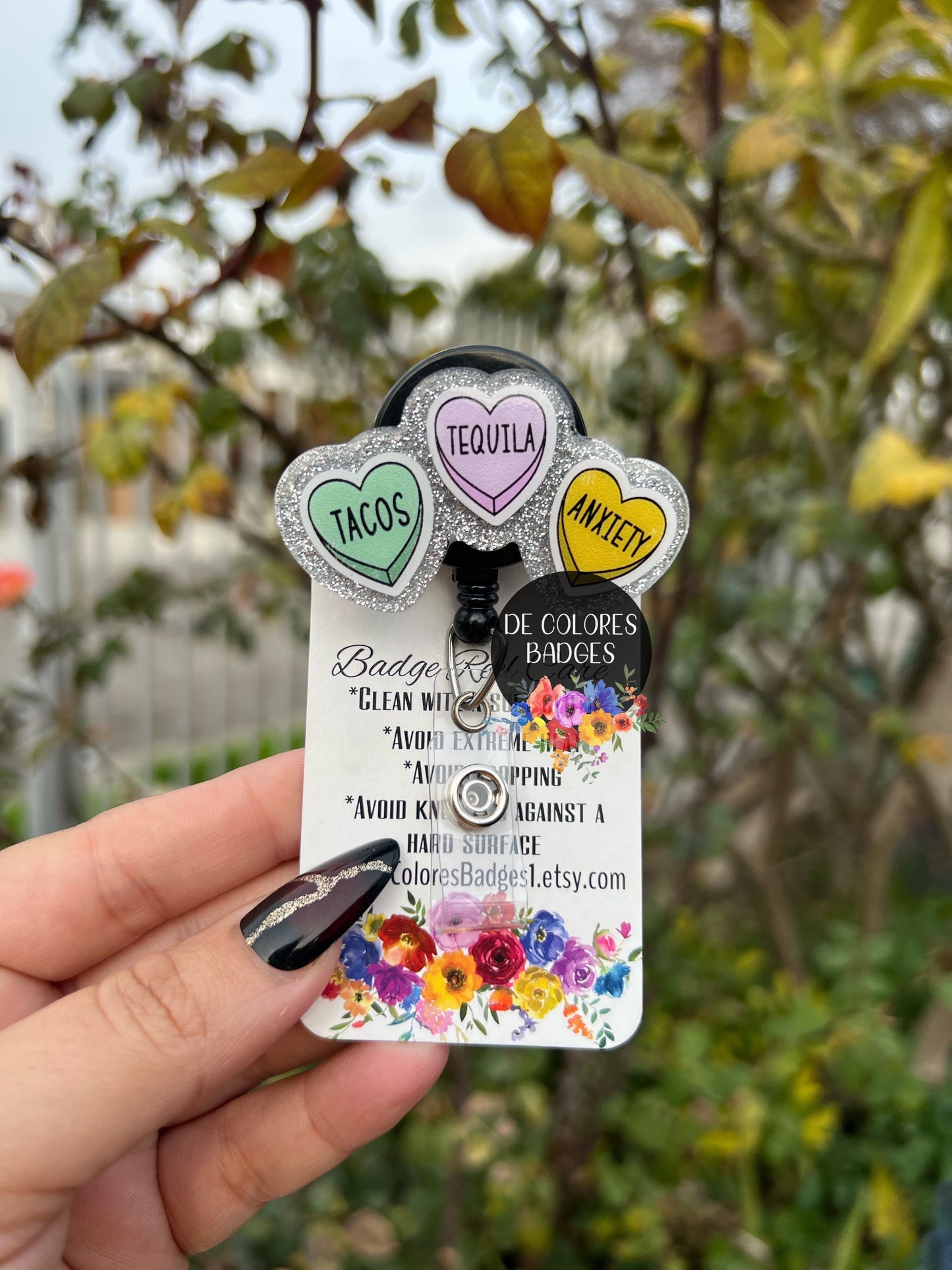 Tacos, Tequila, Anxiety Badge