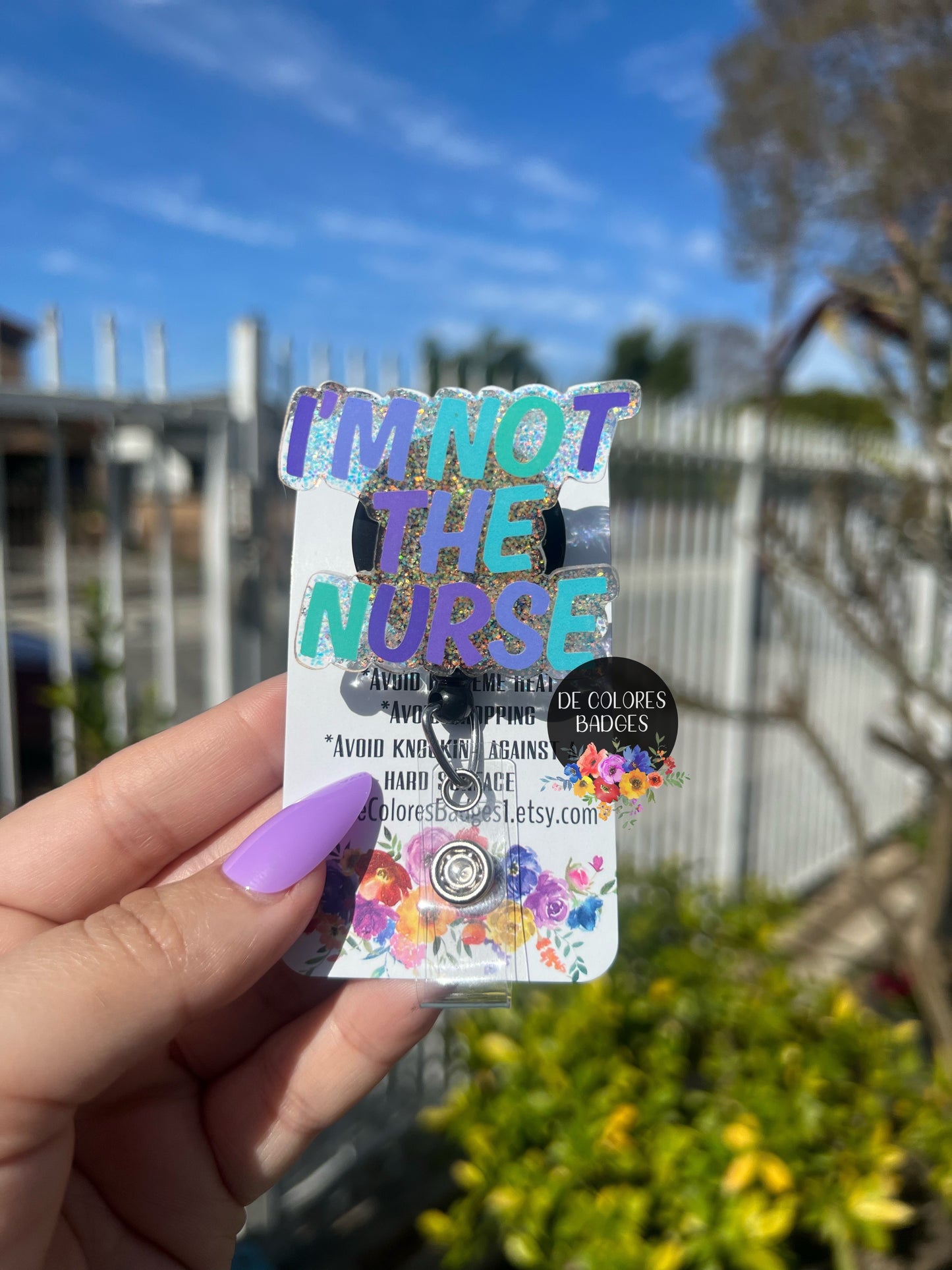 I'm Not The Nurse Badge Reel, Funny Badge Reel ID Holder, Respiratory Therapist, Doctor, Handmade Badge Reel, Badge Pull, Lanyard, Not the nurse
