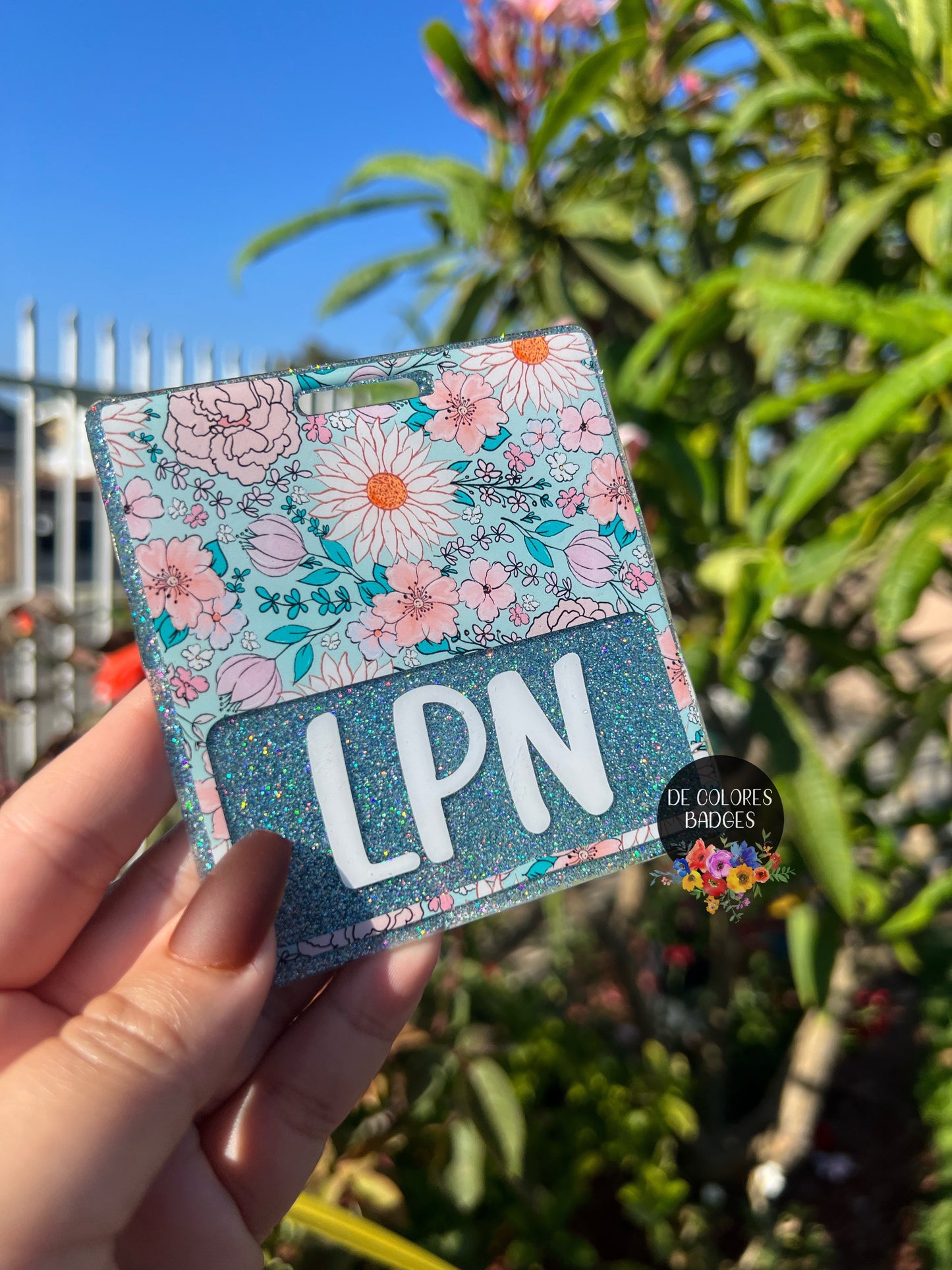 Floral Badge Buddy, RN Badge Buddy, Badge ID Holder, Custom Badge, Nurse Badge Buddy, Christmas Gift For Nurses, Ultrasound Badge Buddy