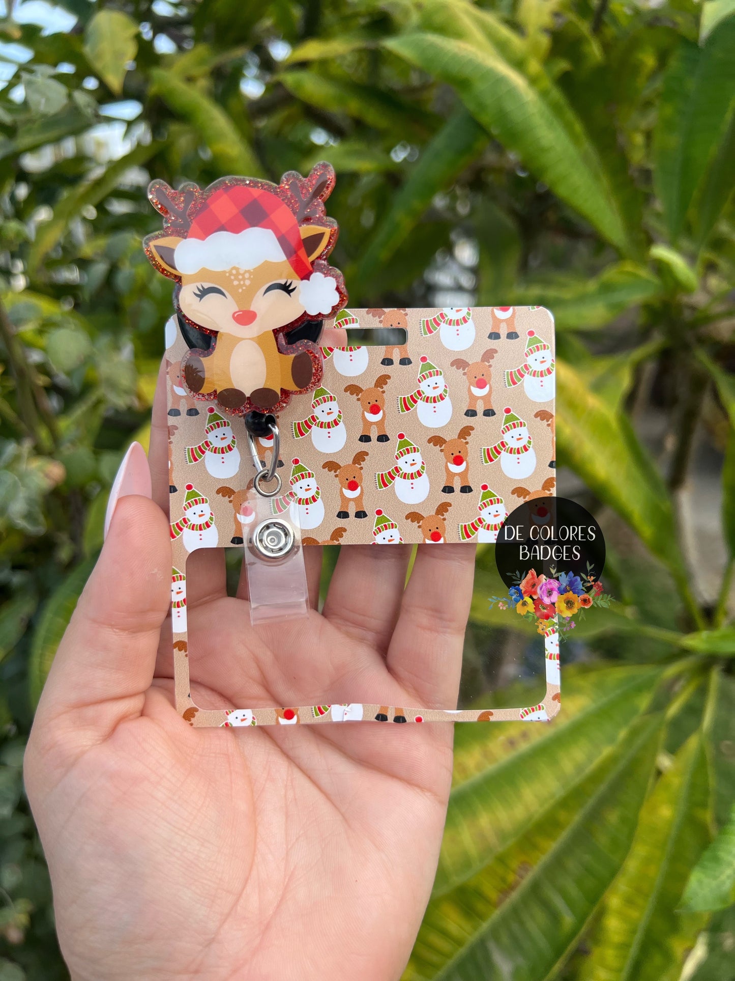 Reindeer Badge Buddy | Deer Badge Buddy | Fall Badge Buddy | Gold Badge Holder | Glitter Badge Buddy | Id Badge Holder | Nurse Gift Badge