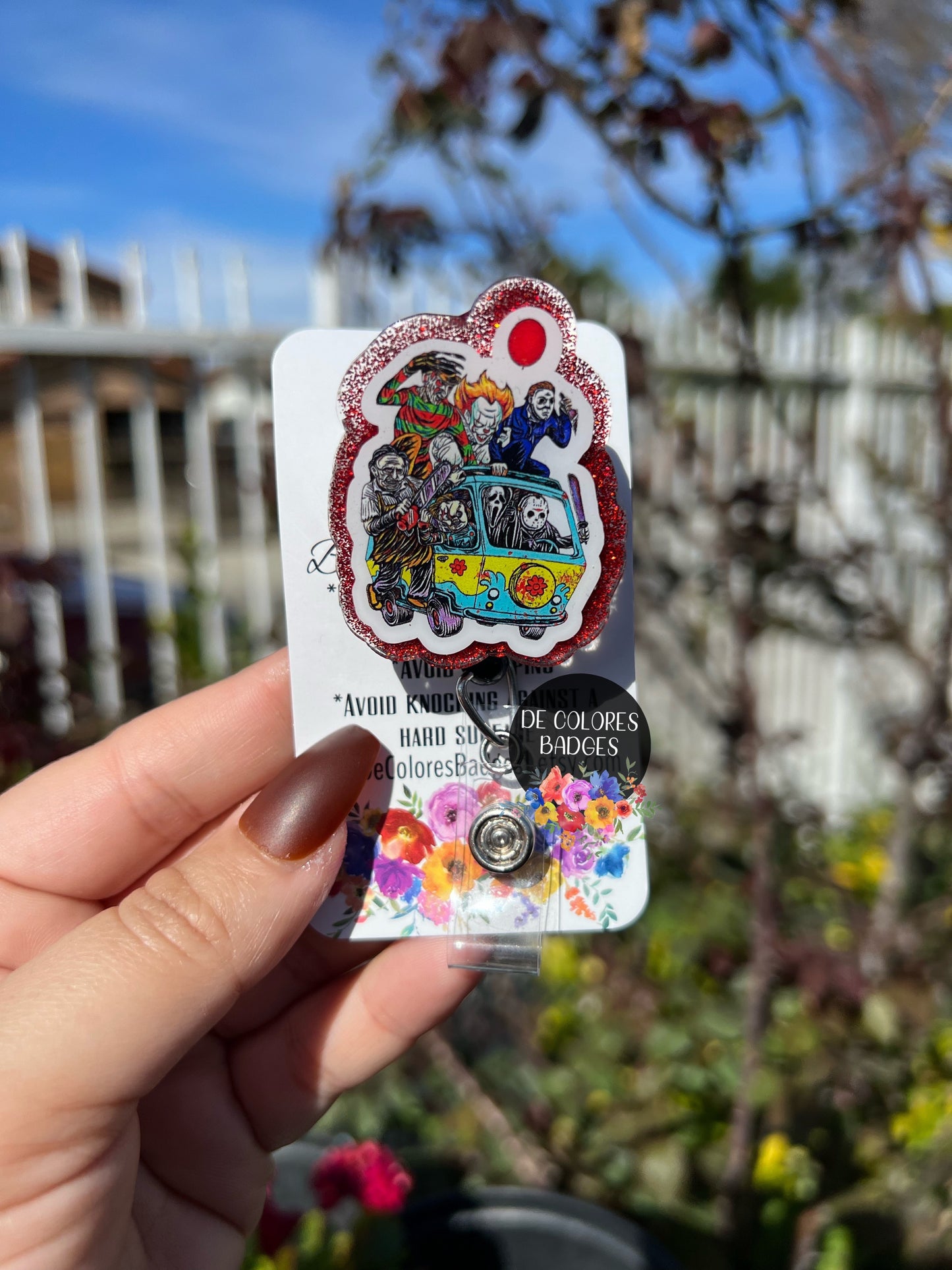 Horror Movies and Chill badge, Halloween Horror Bus badge, Horror Lover badge, Halloween Crew badge, Halloween Gift, Horror Character badge