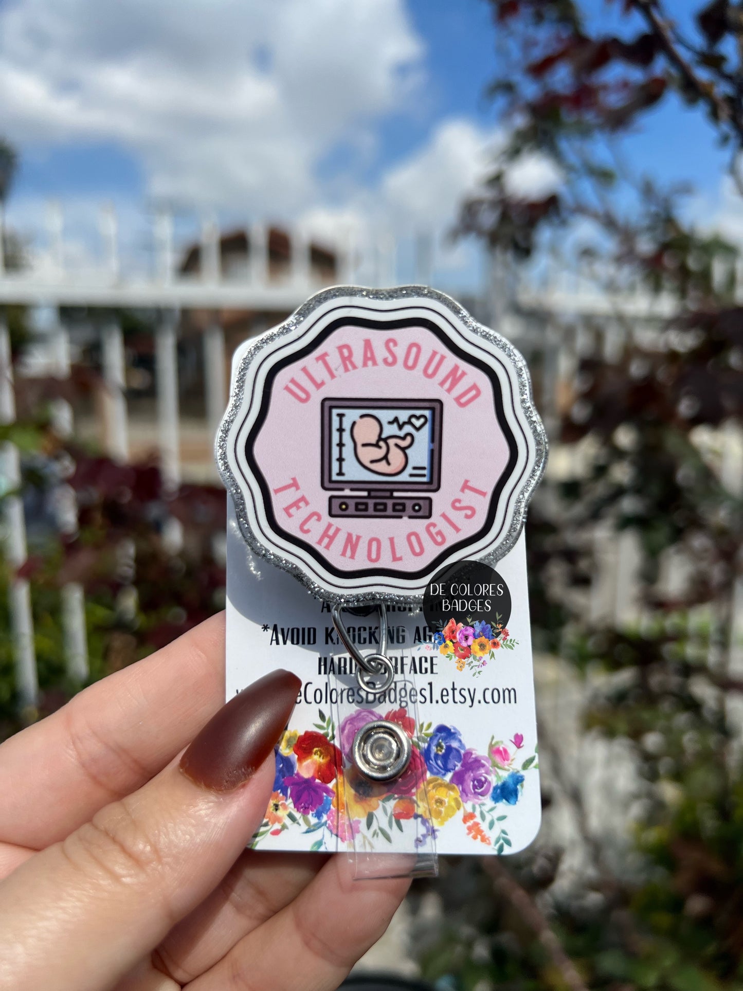 Ultrasound Probe Badge Reel| Badge Reel| Ultrasound Tech| Glitter Badge Reel| Nurse| Sonographer| Ultrasound Probe| ID Holder| Ultrasound