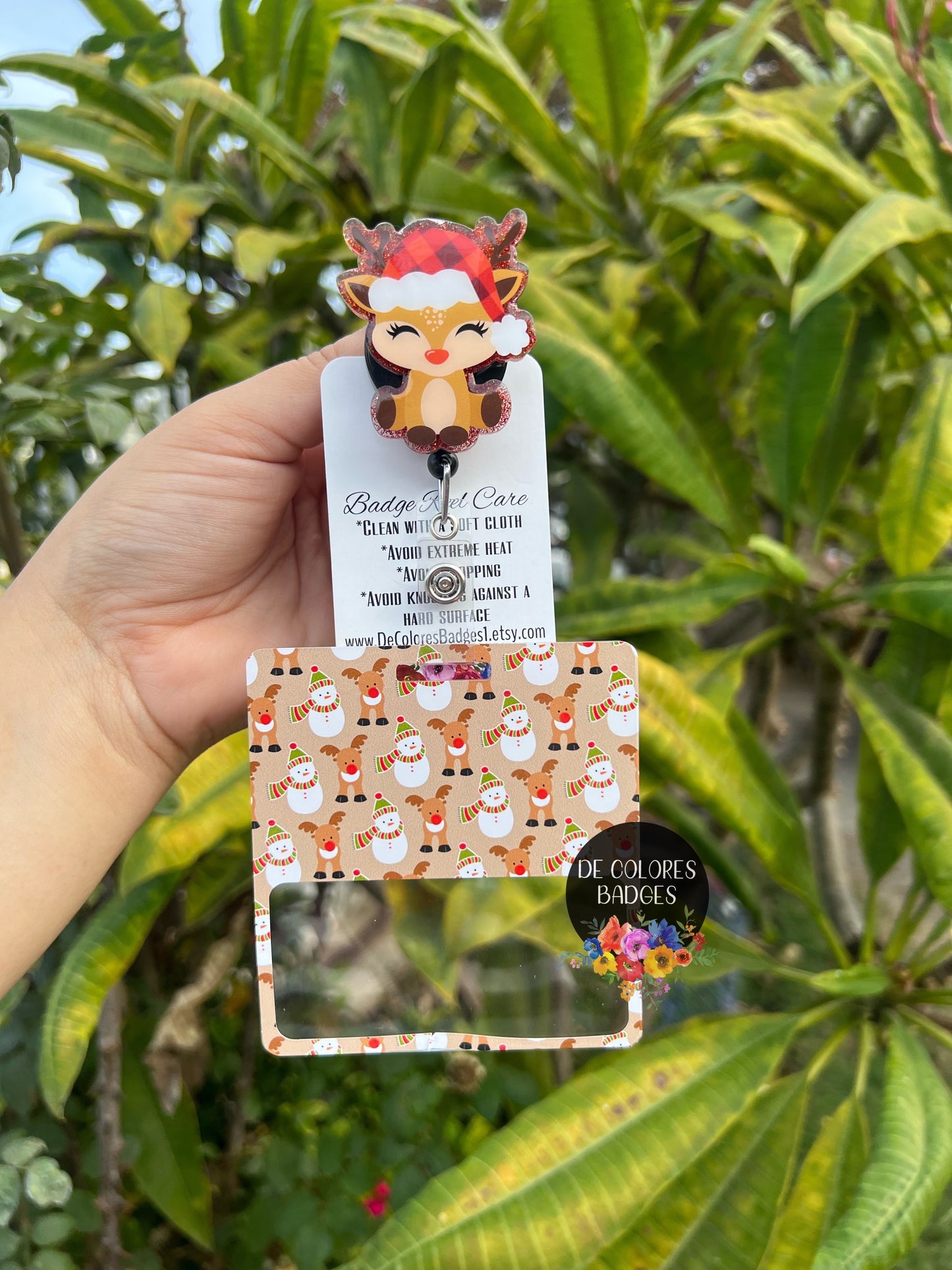 Reindeer Badge Buddy | Deer Badge Buddy | Fall Badge Buddy | Gold Badge Holder | Glitter Badge Buddy | Id Badge Holder | Nurse Gift Badge
