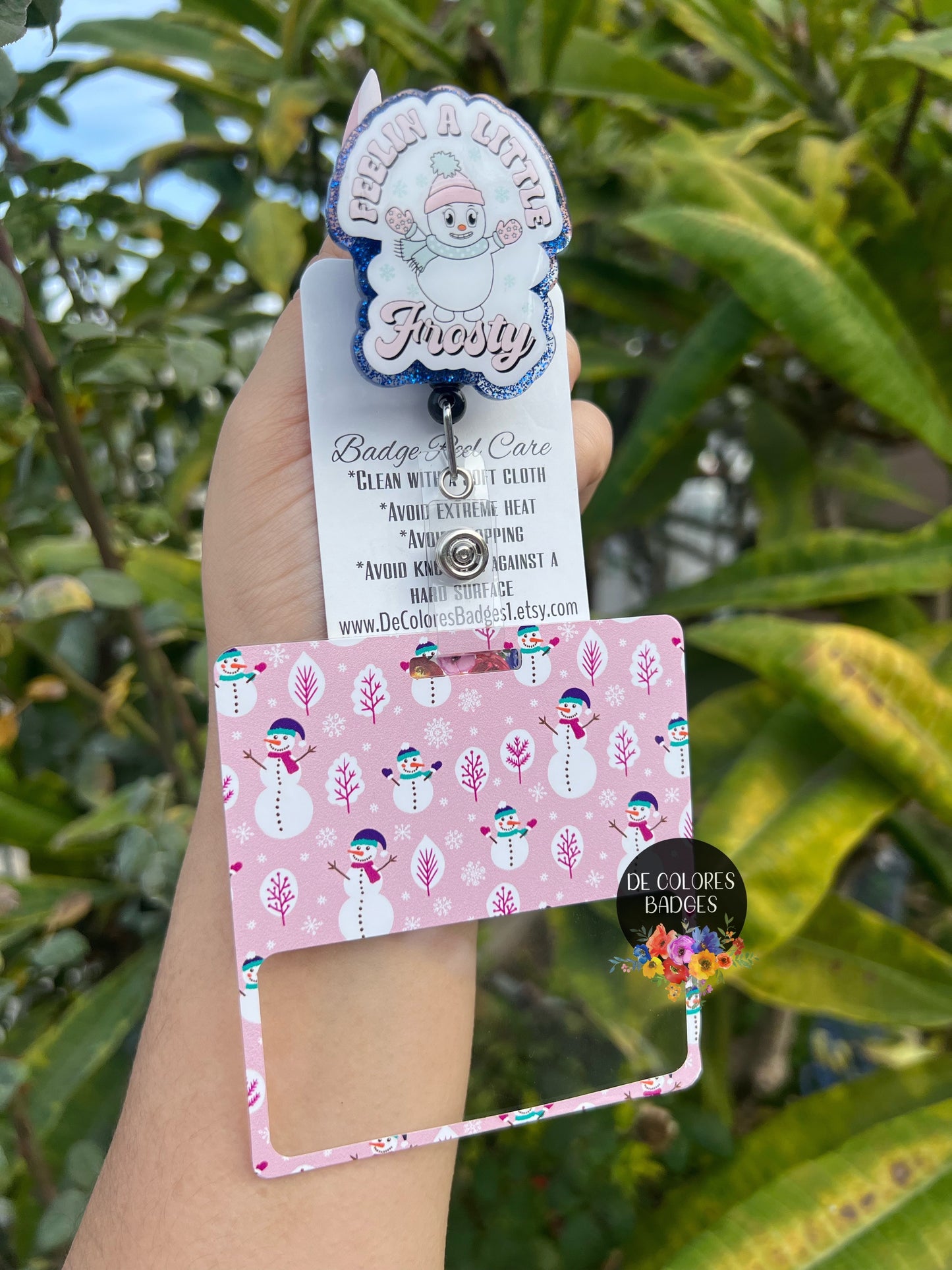 Snowman Badge Reel and Badge Buddy, RN Badge Buddy, Nurse Badge Reel, Winter Badge Reel, Winter Badge Buddy, Snowflakes Badge Buddy