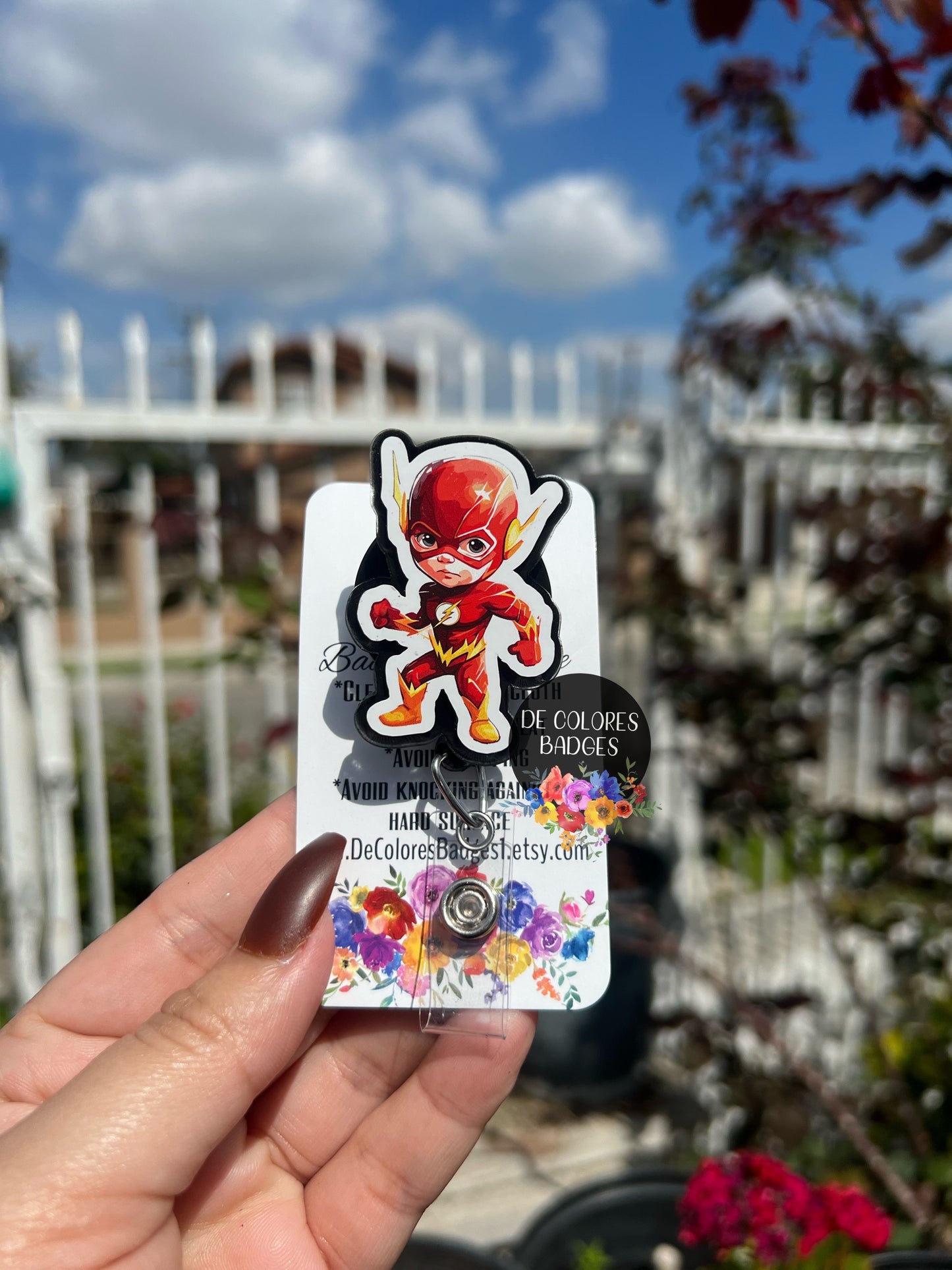 Super Heroes, Badge holder, Nurse ID badge holder, nurse badge reel, Pediatric Badge holder, Teacher Badge Holder, superhero badge, hero badge, flash badge reel