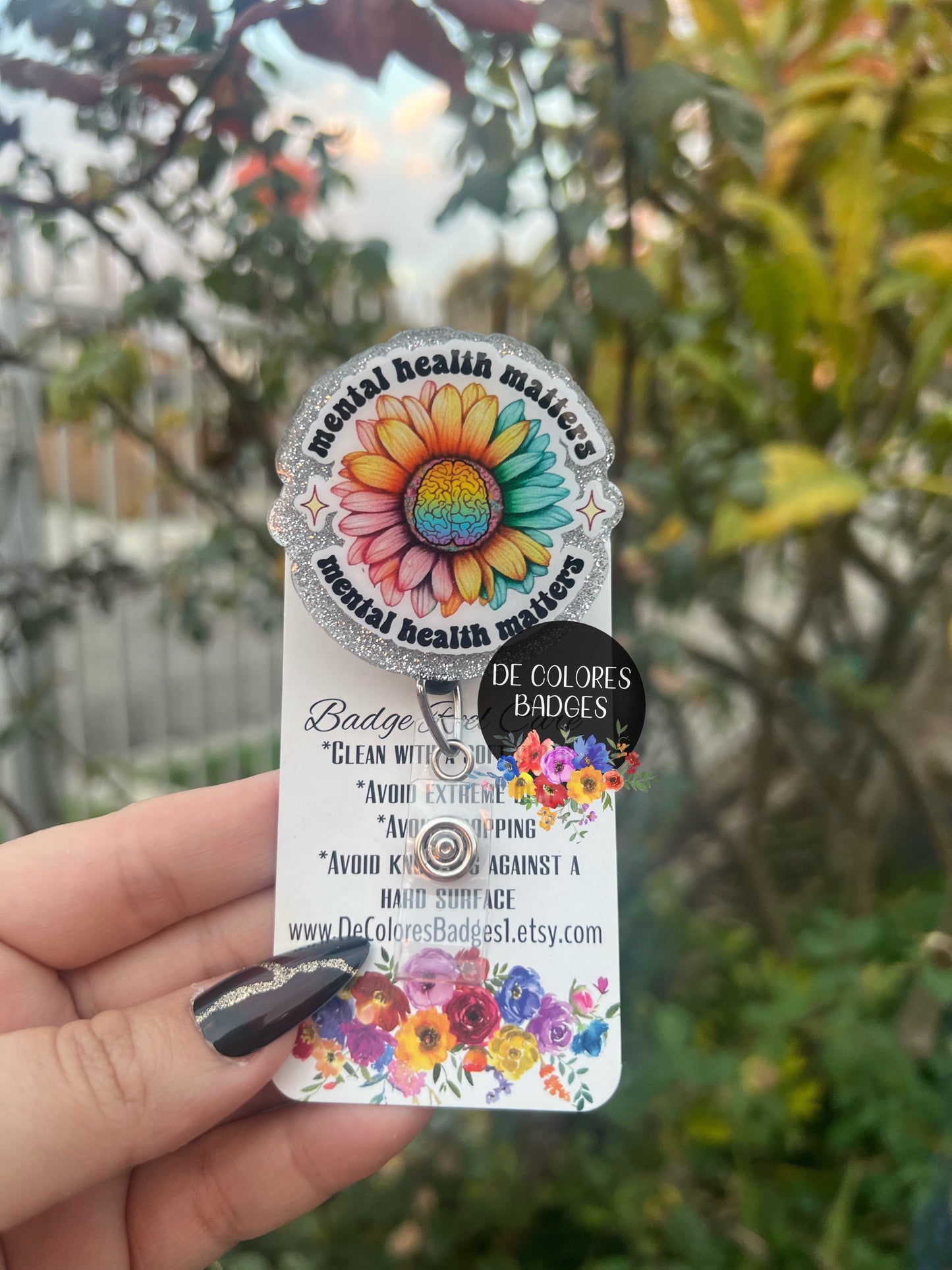 Mental Health Matters Badge, Sunflower Badge, Mental Health Sunflower Badge