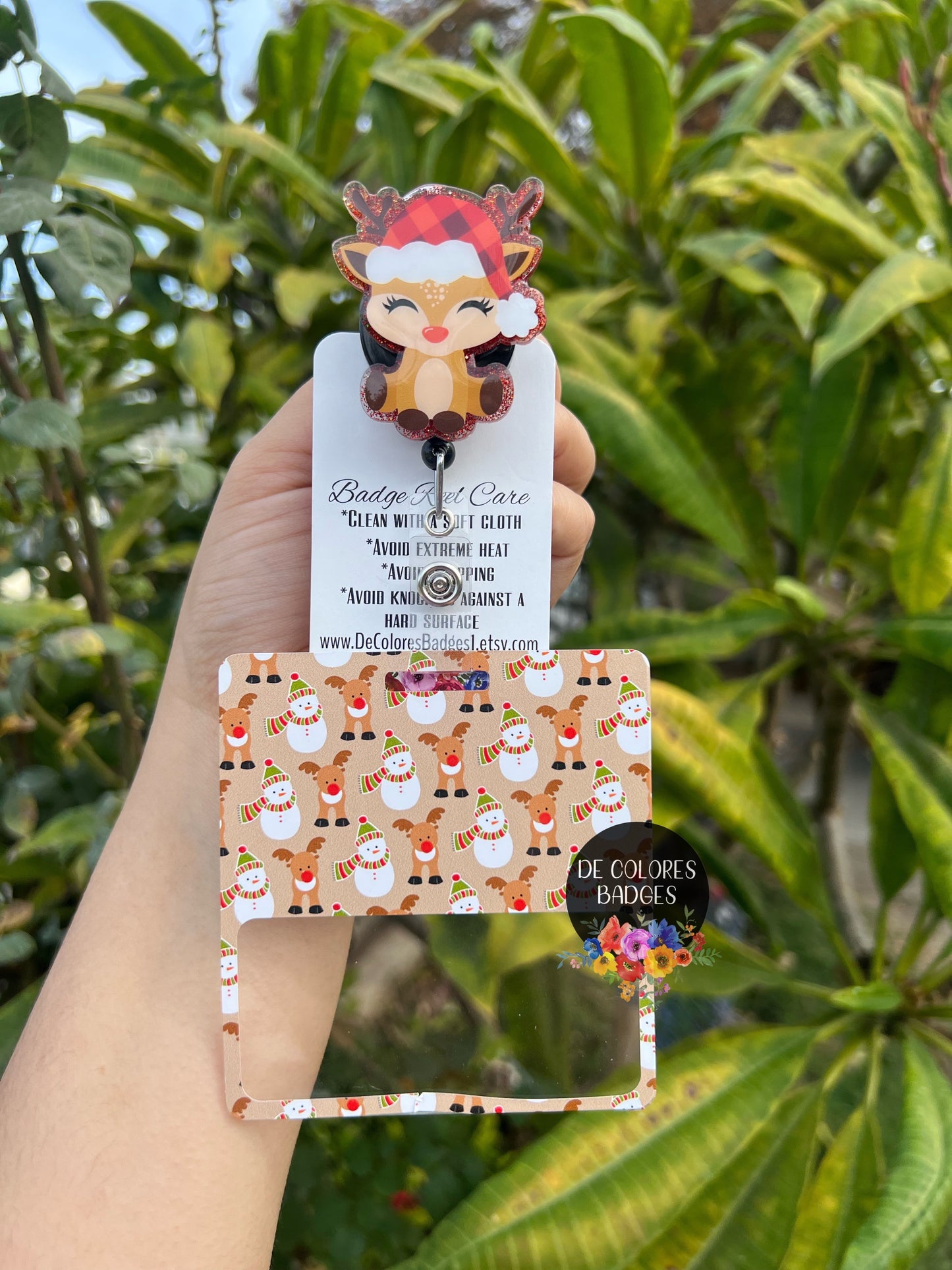 Reindeer Badge Buddy | Deer Badge Buddy | Fall Badge Buddy | Gold Badge Holder | Glitter Badge Buddy | Id Badge Holder | Nurse Gift Badge