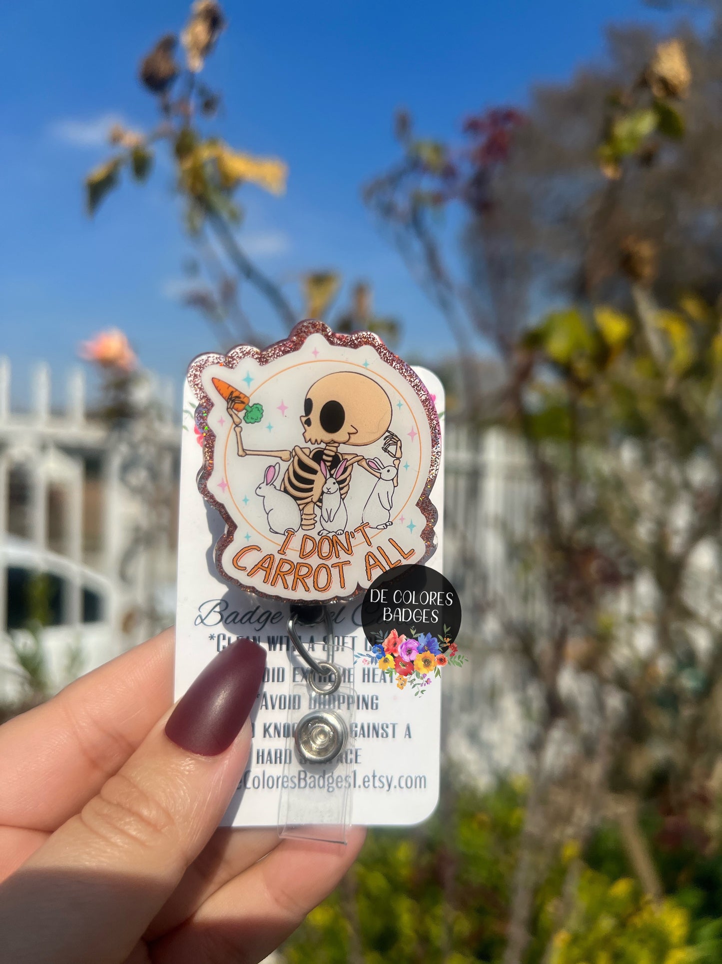 I Don't Carrot All Badge, Easter Day Badge, Skull Badge, Easter Skull Badge, Easter Life Badge, Happy Easter Badge, Carrot Badge, BUnny Badge