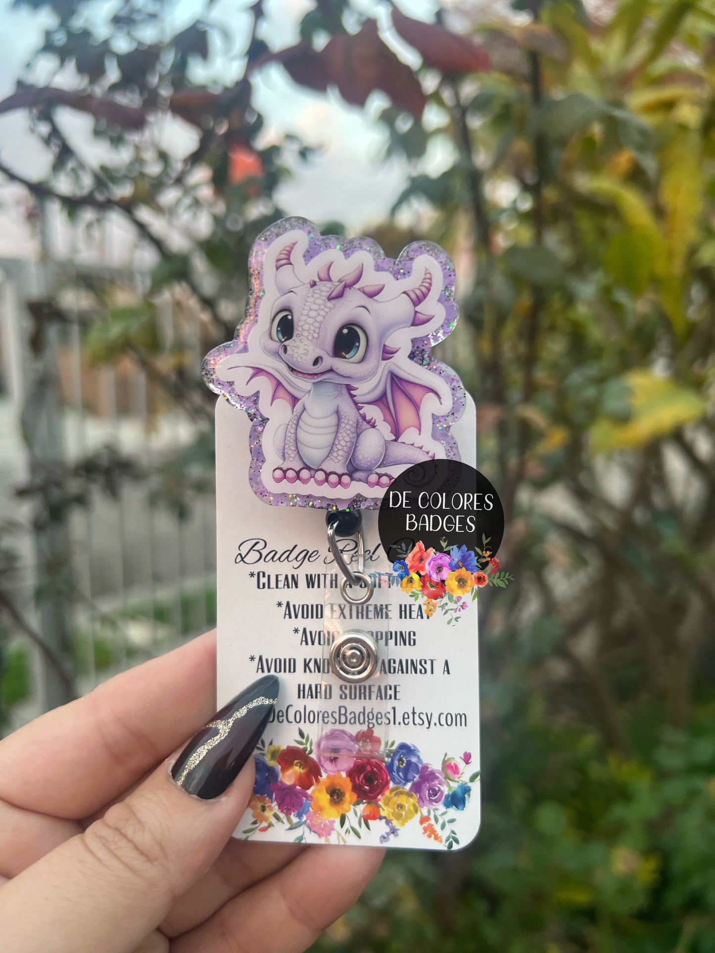 Purple Dragon Badge, Fantasy Badge, Fantasy Dragon Badge
