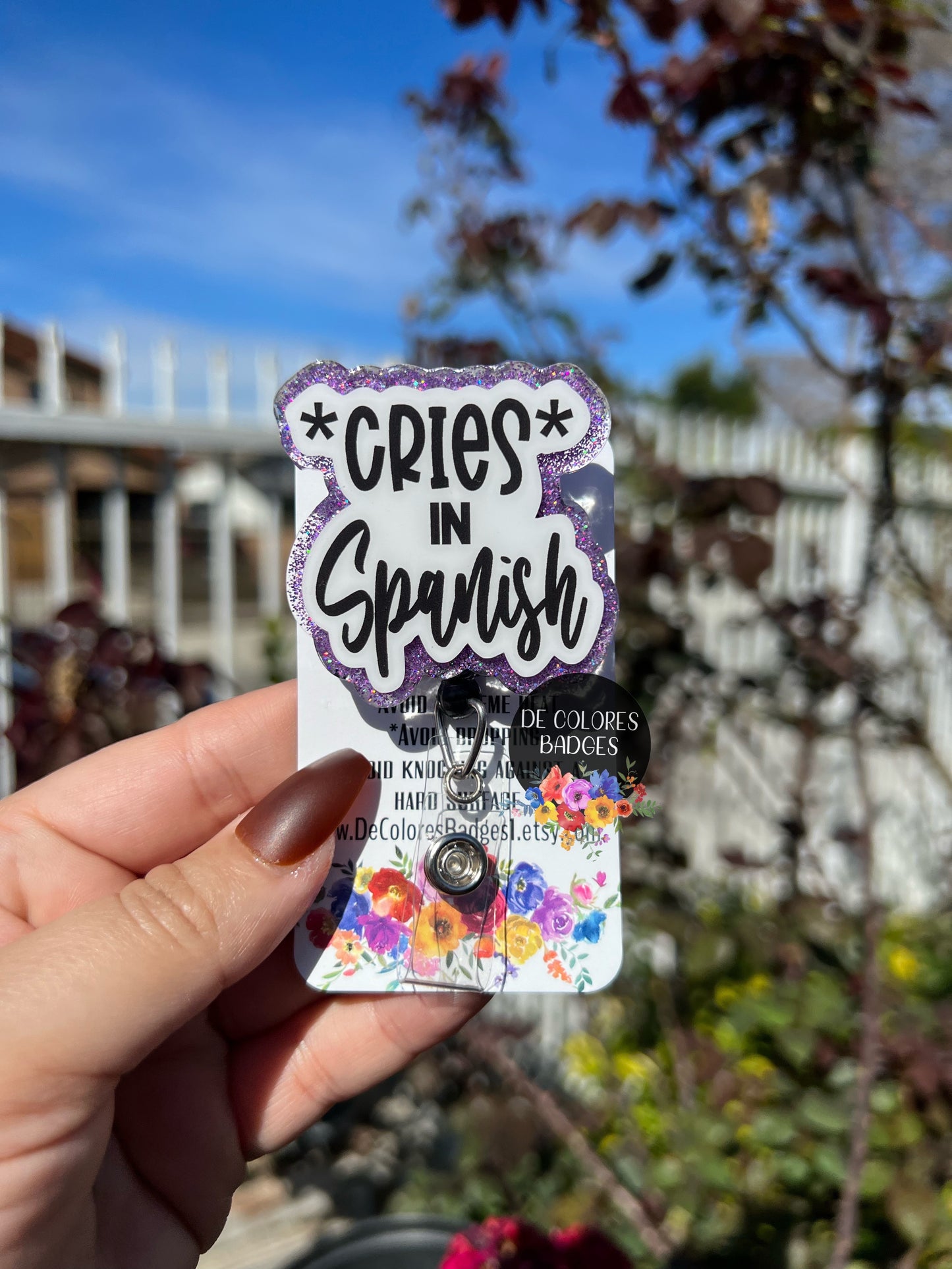 Latina Badge Reel, Cries in Spanish Badge, Spanish Badge Reel, Latinx Badge, Cries in Spanish, Funny Spanish Badge Reel, Novela Badge Reel