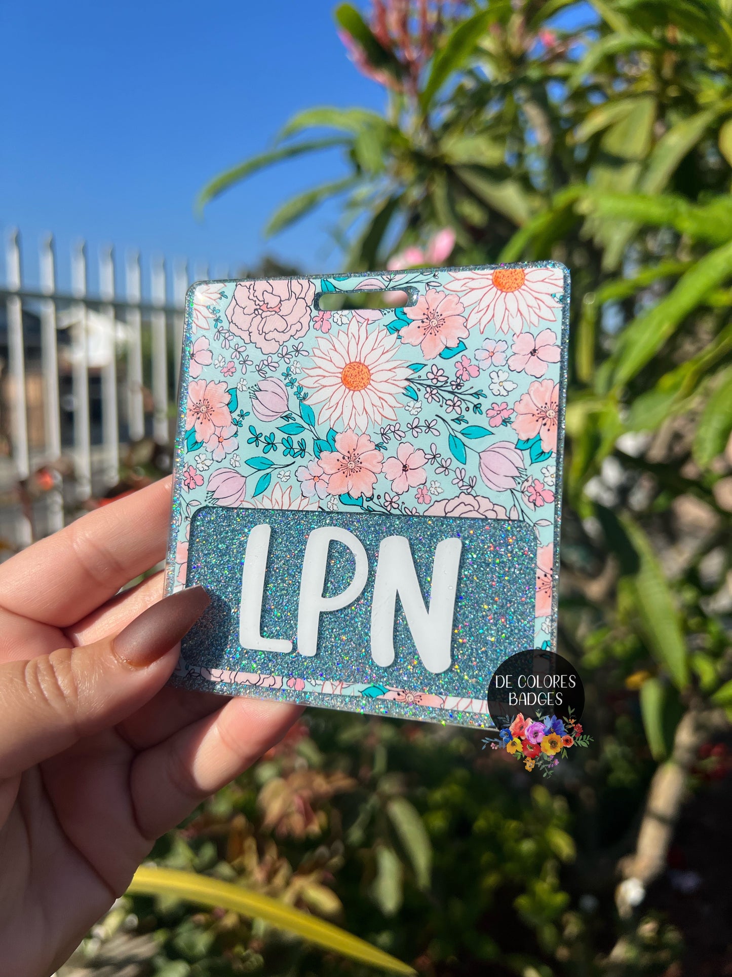 Floral Badge Buddy, RN Badge Buddy, Badge ID Holder, Custom Badge, Nurse Badge Buddy, Christmas Gift For Nurses, Ultrasound Badge Buddy