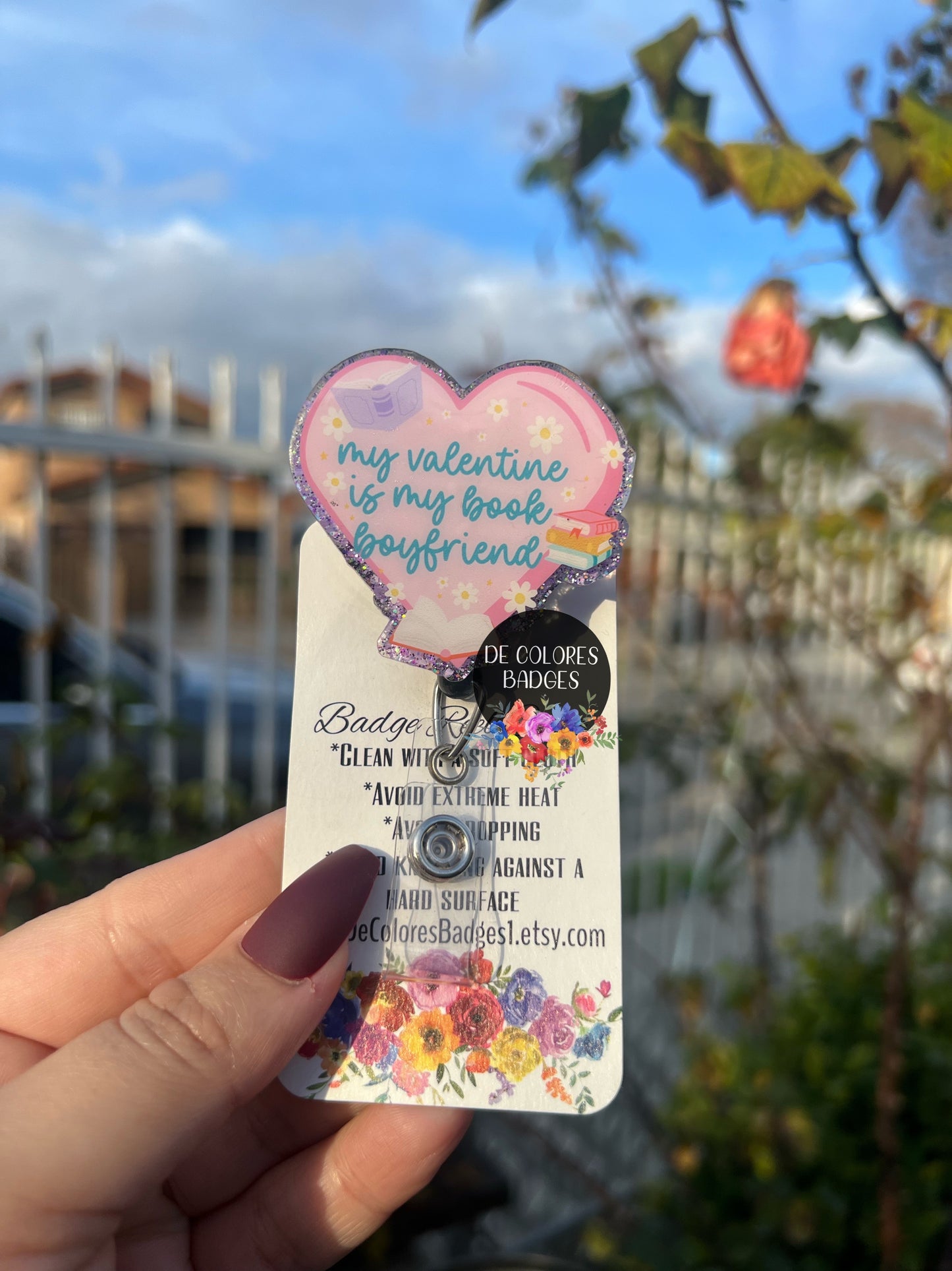 My Valentine Is My Book Boyfriend Badge