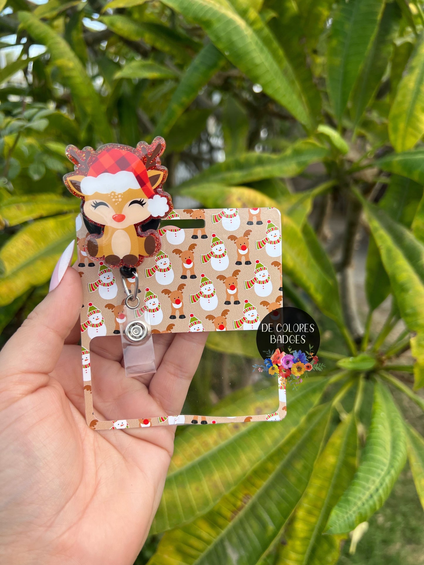 Reindeer Badge Buddy | Deer Badge Buddy | Fall Badge Buddy | Gold Badge Holder | Glitter Badge Buddy | Id Badge Holder | Nurse Gift Badge