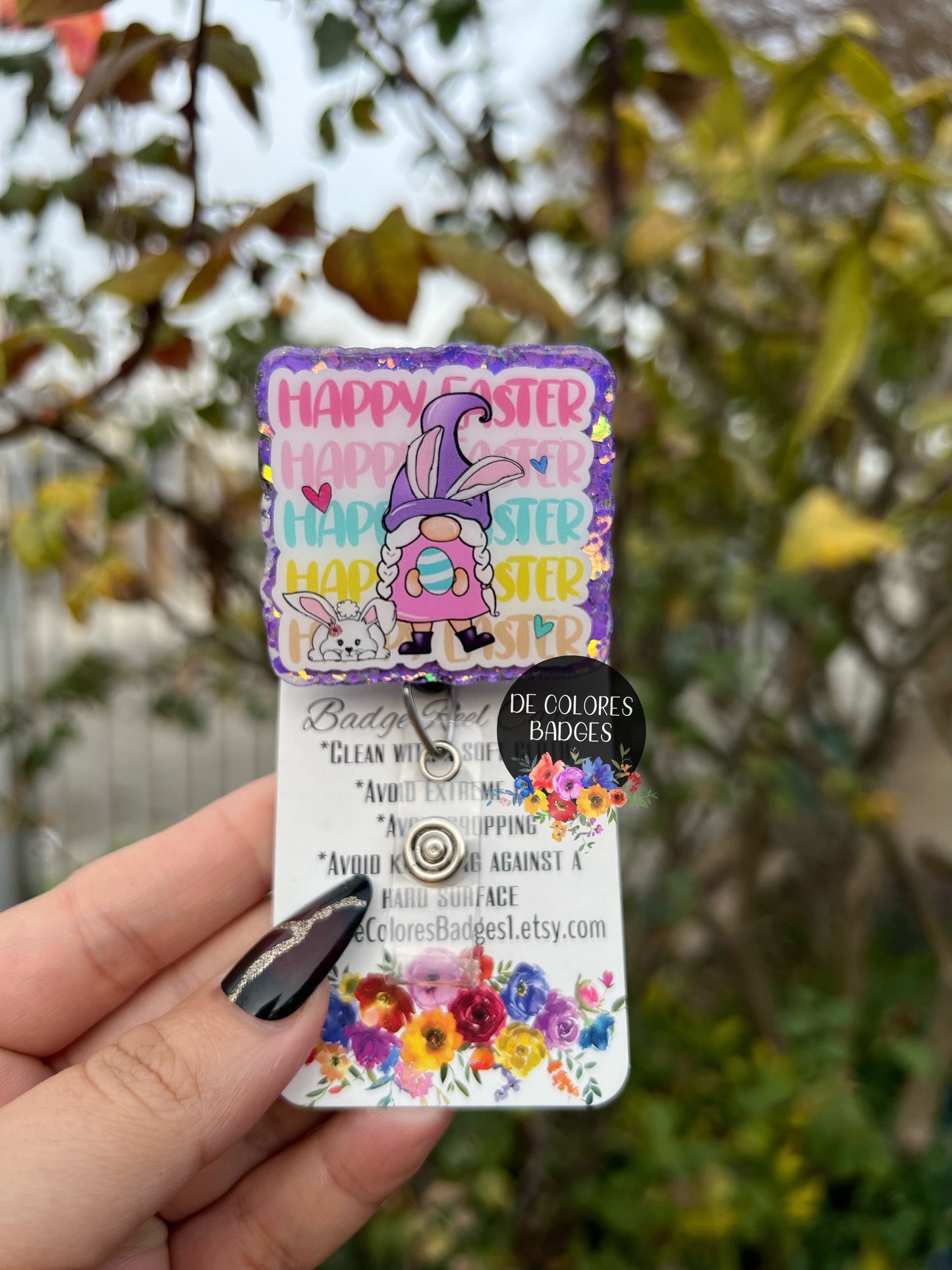 Happy Easter Gnome Badge