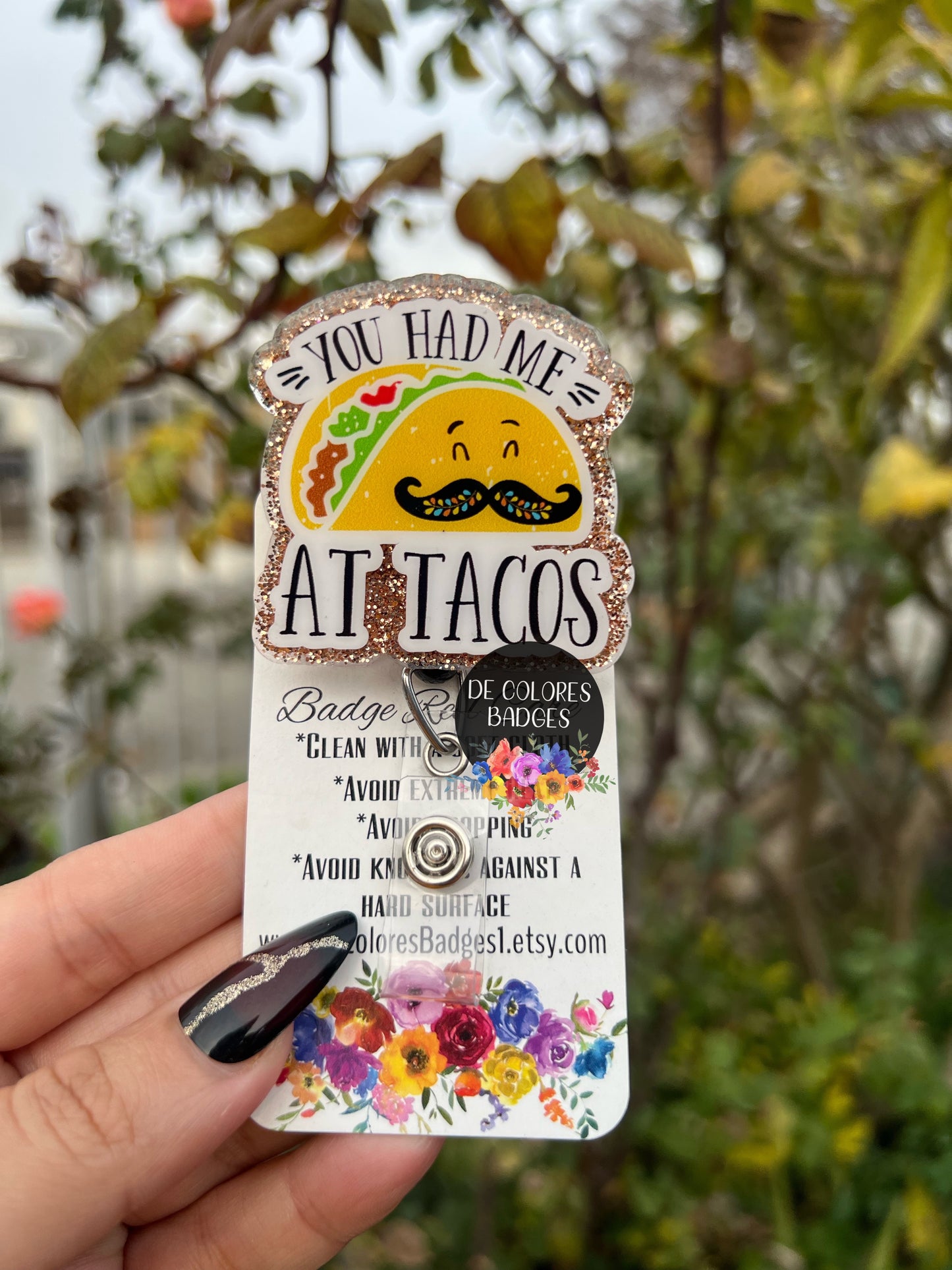 You Had me at Tacos Badge, Taco Badge, Funny Badge, Peace Love Taco Badge, Funny Taco Badge, Tacos badge reel, funny valentines badge reel