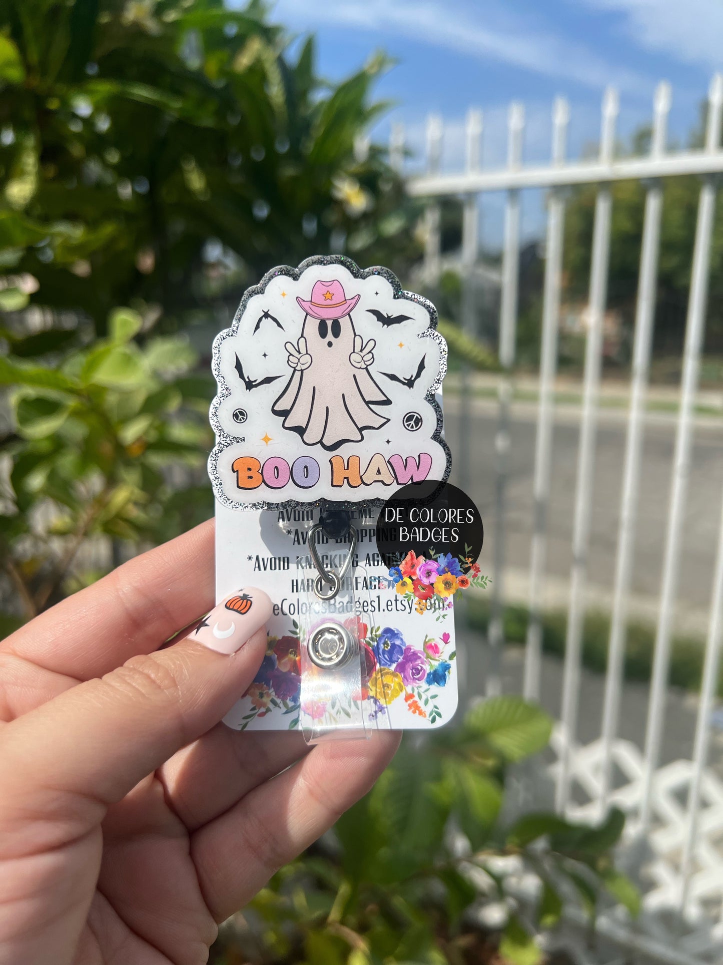 Western Ghost Badge Reel, Halloween Badge Reel, Cowboy Ghost Badge Reel, Nurse Badge Reel, Teacher Badge Reel, Retractable ID Badge Holder,