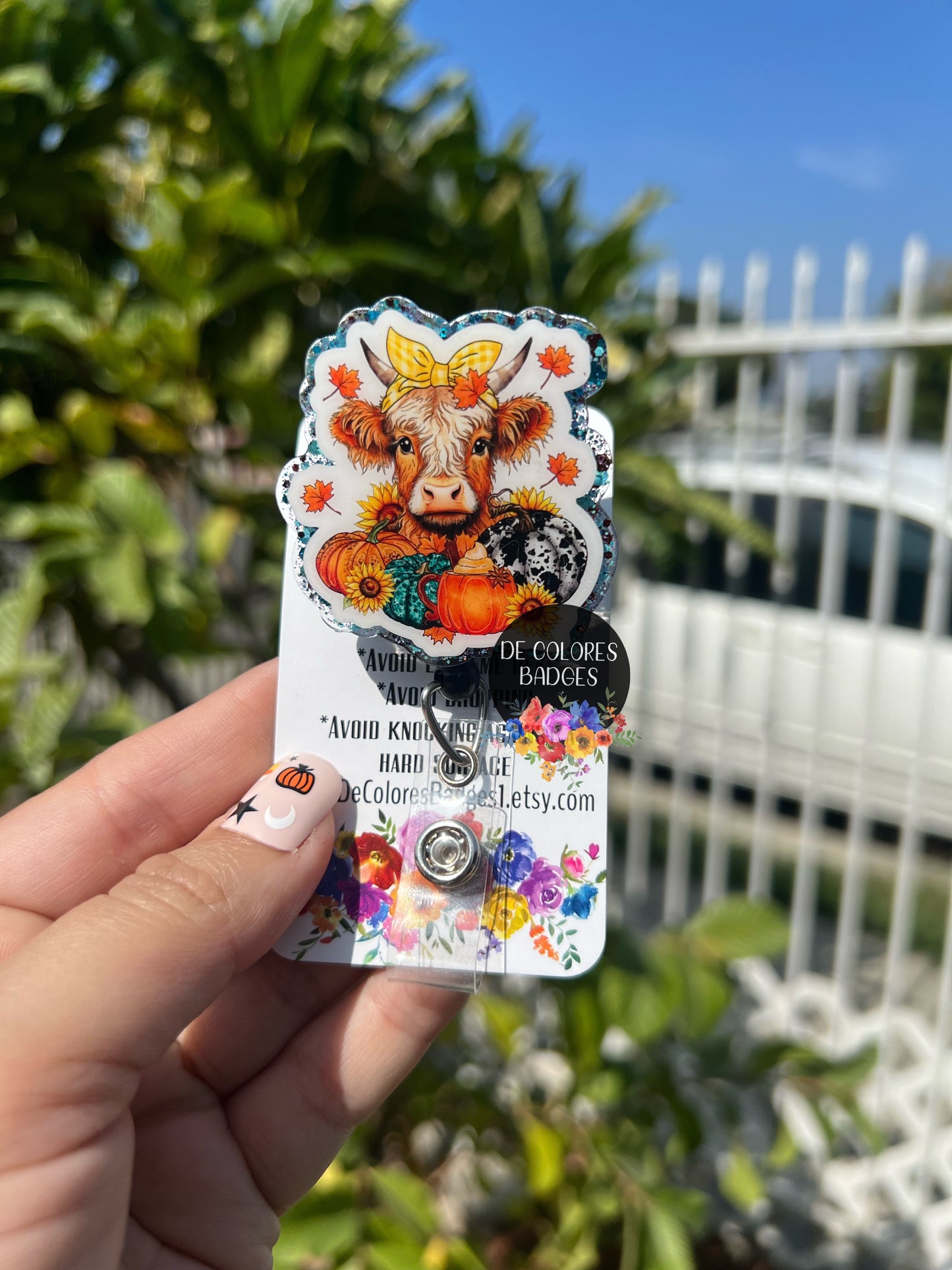 Thanksgiving Highland Cow| Fall Cow Badge Reel| Thanksgiving Badge Reel| Nurse Badge Reel| Cow Badge Reel| Teacher Badge Reel| ID Key Card|