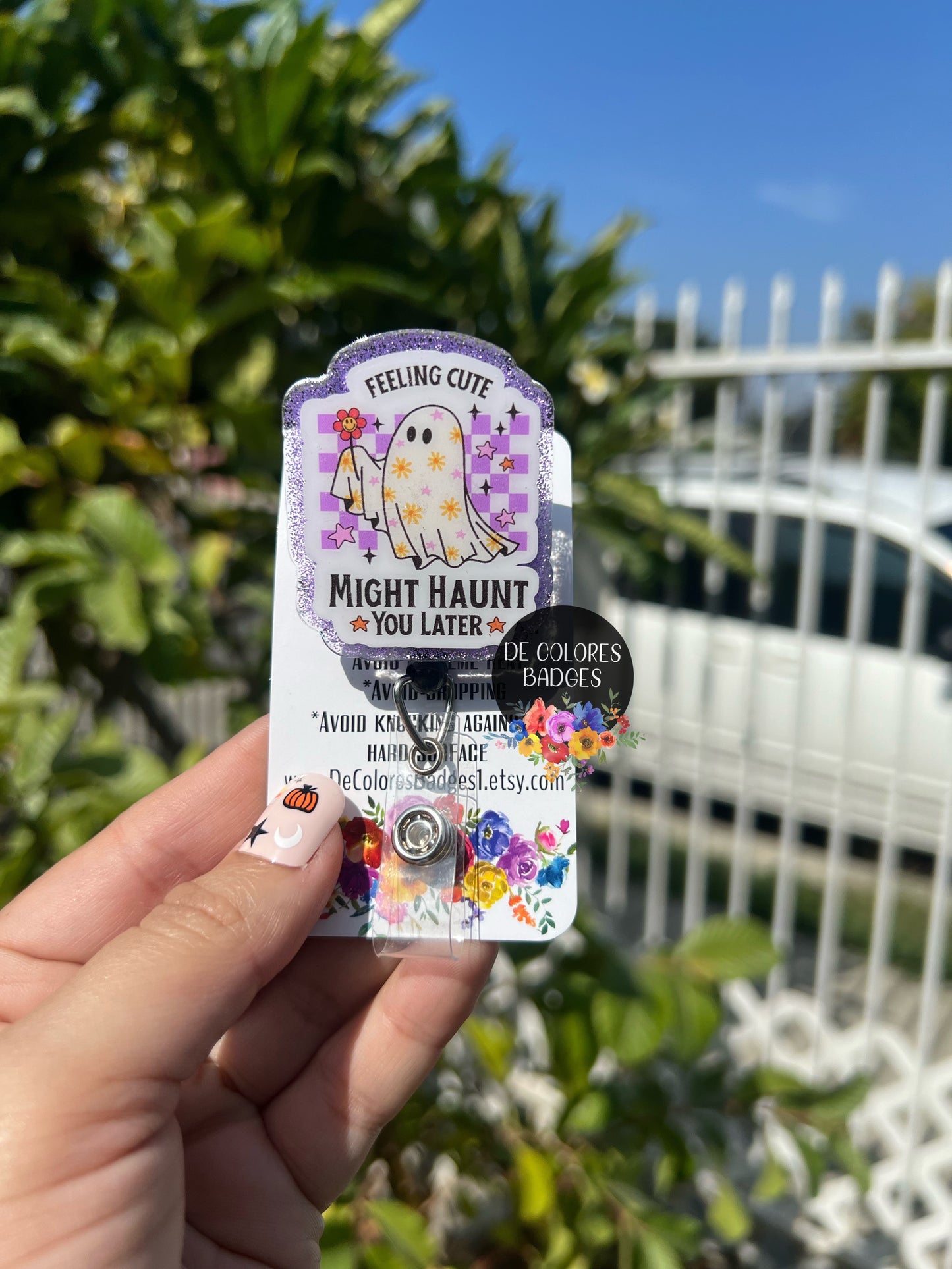 feelin cute might haunt later badge, funny halloween badge, halloween badge, ghost halloween badge, cute halloween badge, ghost badge reel