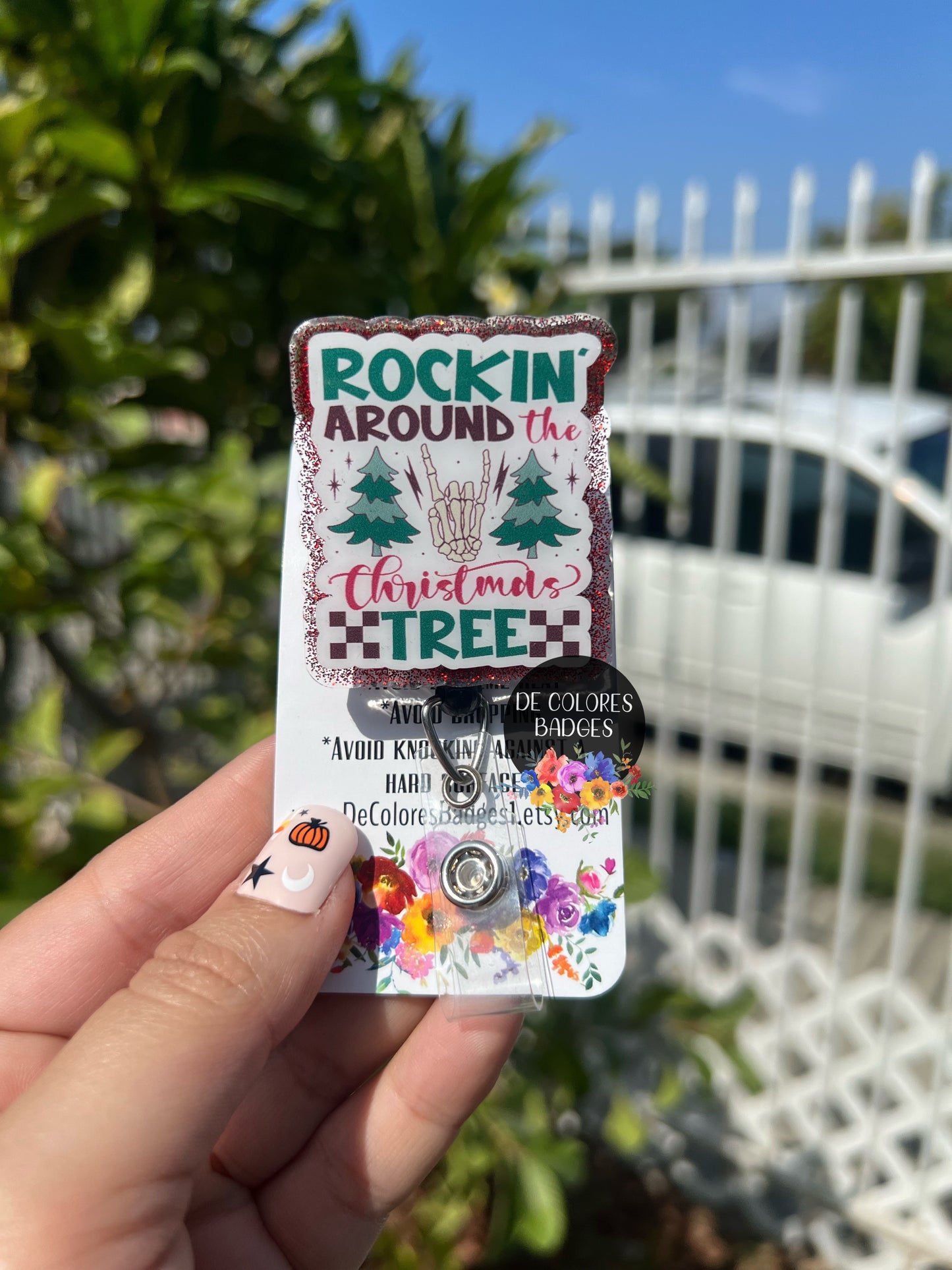 Christmas Nurse Badge, Rockin' Around The Christmas Tree Badge, NICU l&d Badge, Christmas Nursing Badge, Nursing School Badge, ER Badge reel