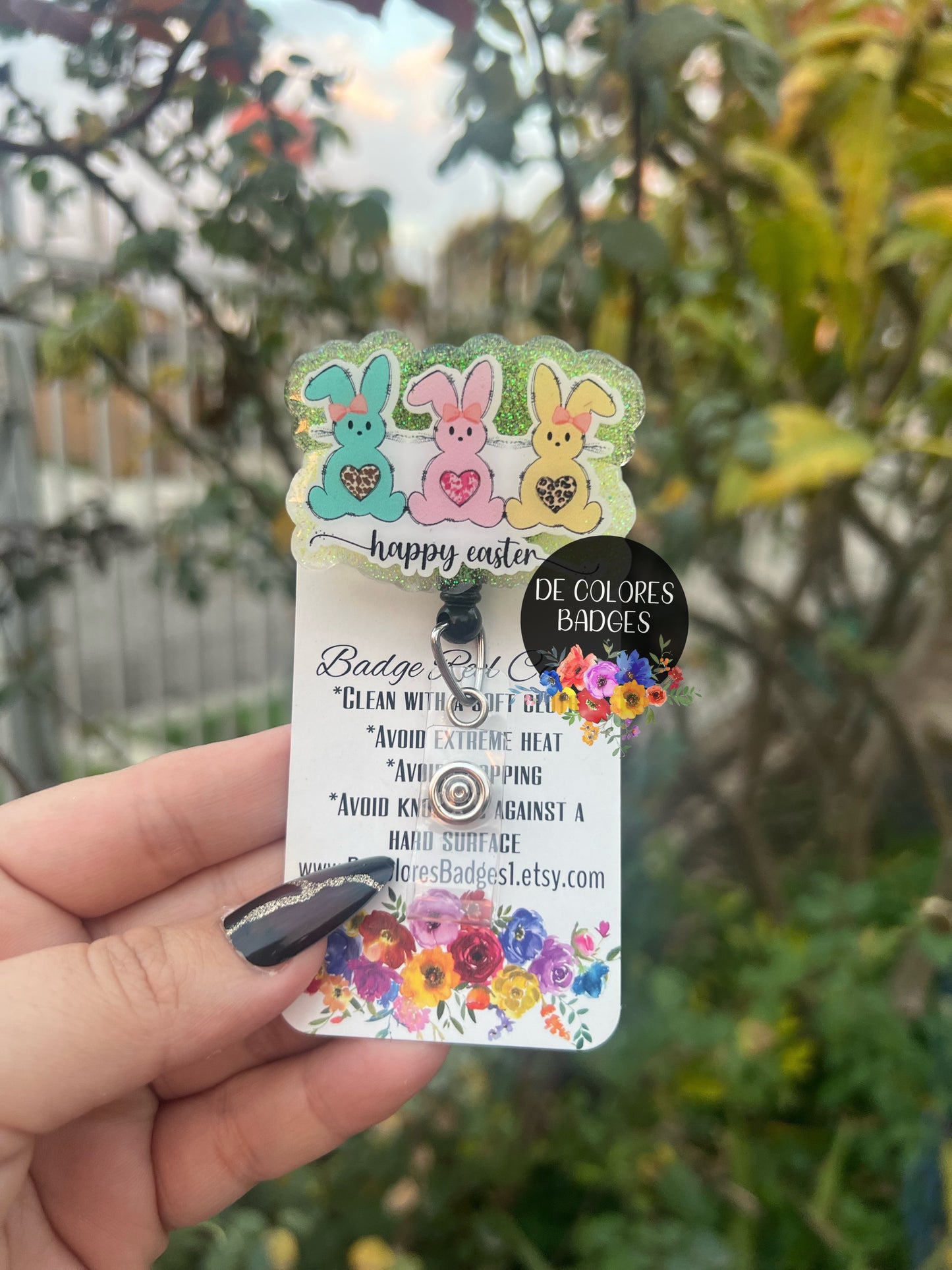 Easter themed badge reels, Happy Easter badge reels, Easter Carrots badge reels, Custom badge reels, Nurse/Teacher badge reels, Holidays