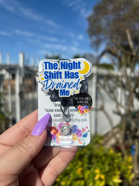 Night Shift Crew Badge Reel | Glitter Badge Reel | Cute Badge Reel | Night Shift Badge Reel | Nurse Gift | CNA Gift