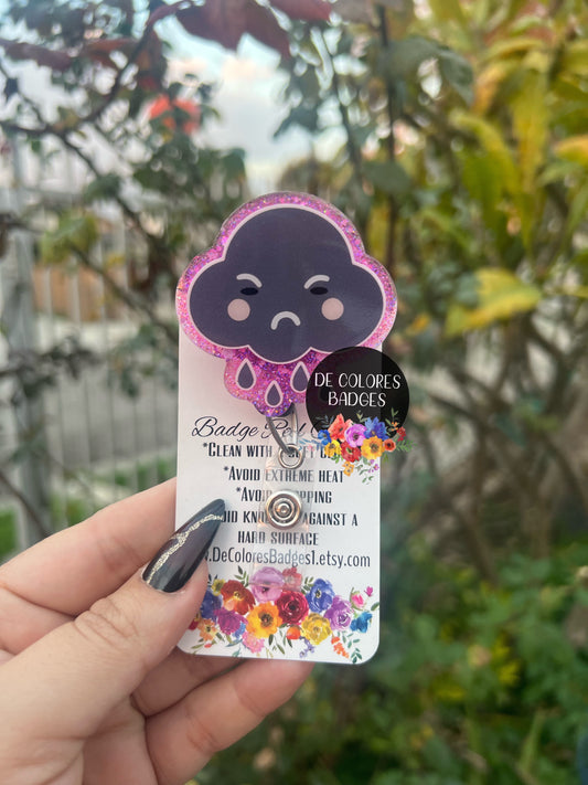 Funny Black Cloud Badge