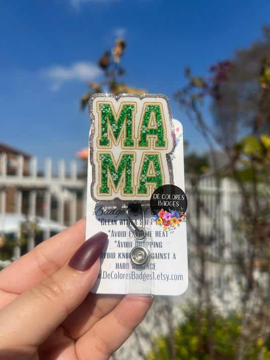 St Patrick Mama Badge, Mothers Day Gift, Gift For Mama, Mom Badge, Lucky Mama Badge, Clover Mom Badge, Mama Heart Badge, Leopard Mama Badge